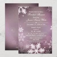 Snowflakes Pink Winter Bridal douche invitation
