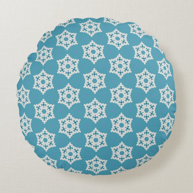 Snowflakes pp1 round pillow (Front)
