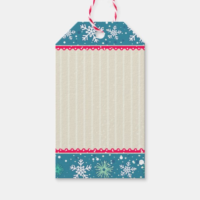 Snowflakes & Presents Gift Tags (Front)