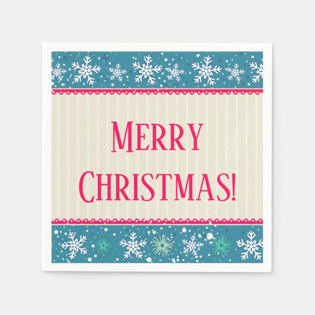 Snowflakes & Presents Napkins (Front)