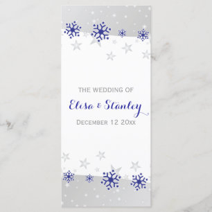 Snowflakes programme de mariage moderne bleu gris 