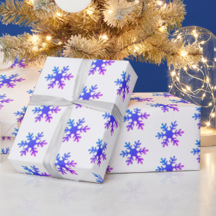Snowflakes Purple Christmas Holidays Pattern Wrapping Paper