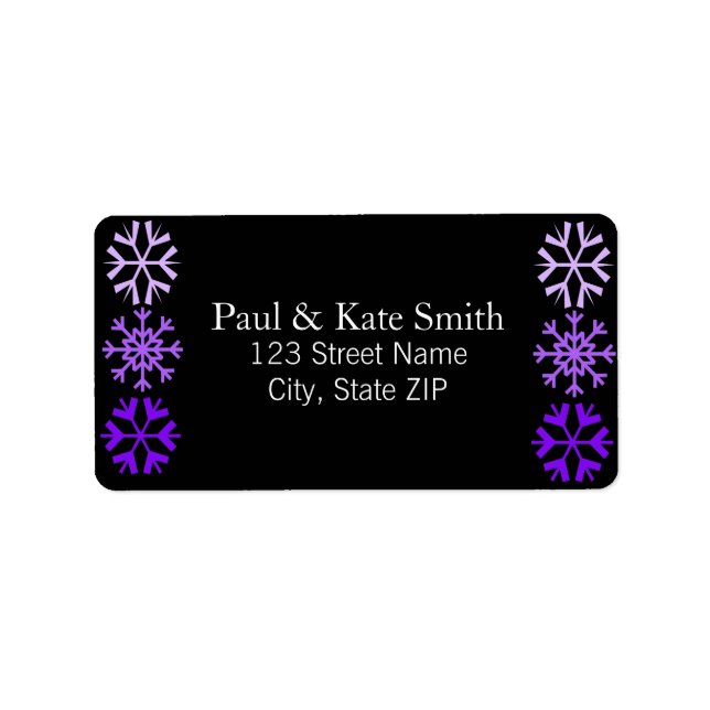 Snowflakes (purple) label (Front)