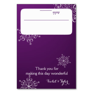 Snowflakes Purple Seating Card