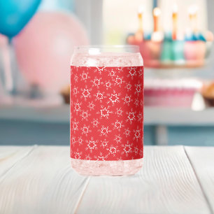 Snowflakes, Red and White Snowflakes, Snow Can Glass
