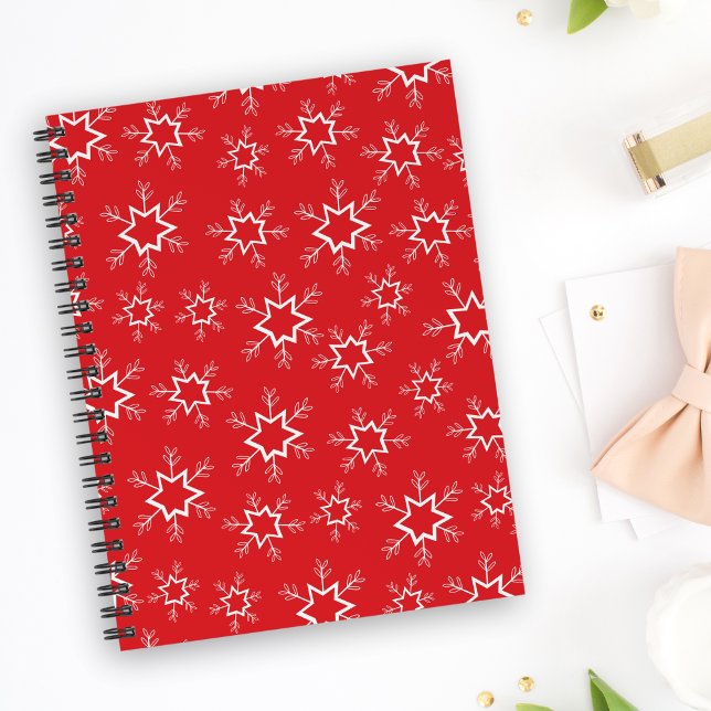 Snowflakes, Red and White Snowflakes, Snow Notebook (Creator Uploaded)