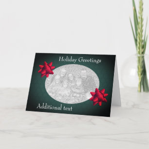 Snowflakes Red Bows Carte photo de vacances