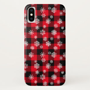 Snowflakes Red Buffalo Plaid Case-Mate iPhone Case