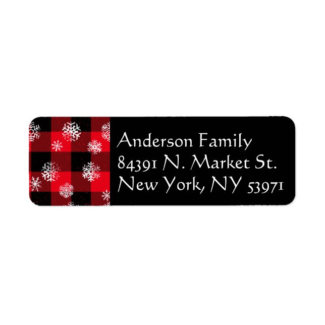 Snowflakes Red Buffalo Plaid l Noël Motif (Devant)