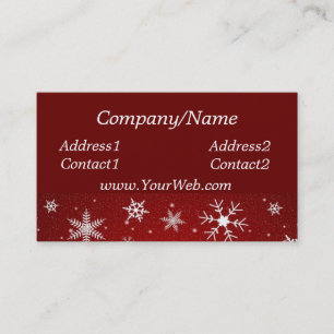 Snowflakes Red Business Card