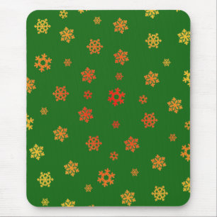 Snowflakes (Red & Gold) [Christmas Pattern] Mouse Pad