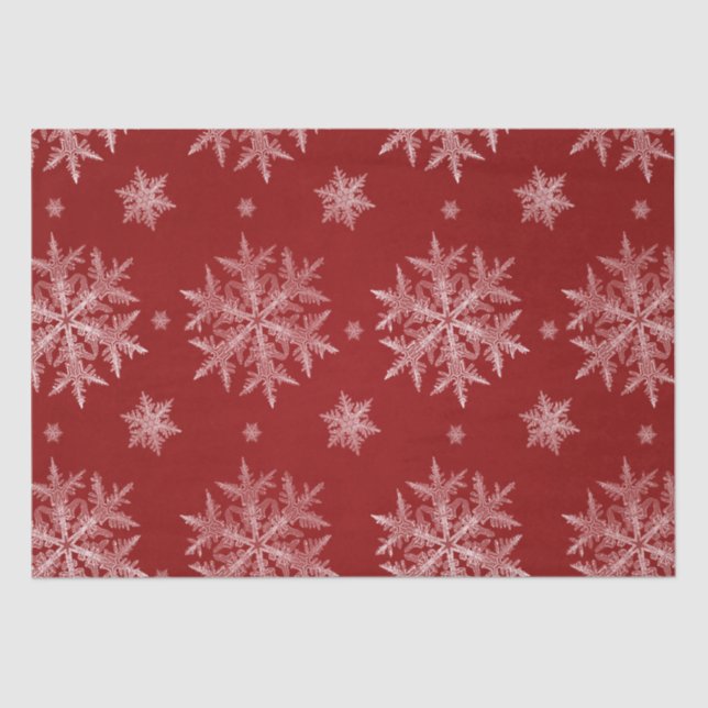Snowflakes Red Holiday Christmas   Tissue Paper (Front)