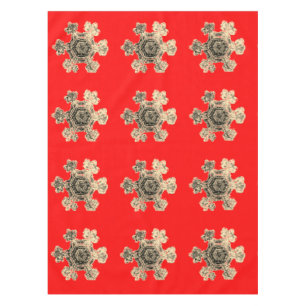 Snowflakes Red Tablecloth