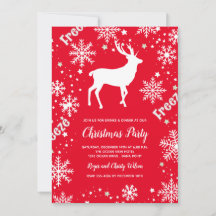 Snowflakes reindeer red Christmas