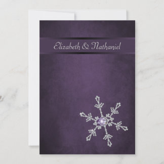 Snowflakes & Ribbon Diamond Faire-part de mariage