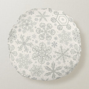 Snowflakes Round Pillow