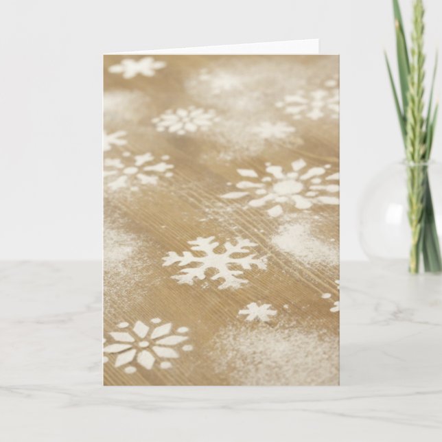 Snowflakes Rustic Business Blank Holiday Christmas (Front)