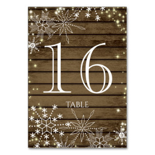 Snowflakes rustique et étincelle Numéro de table