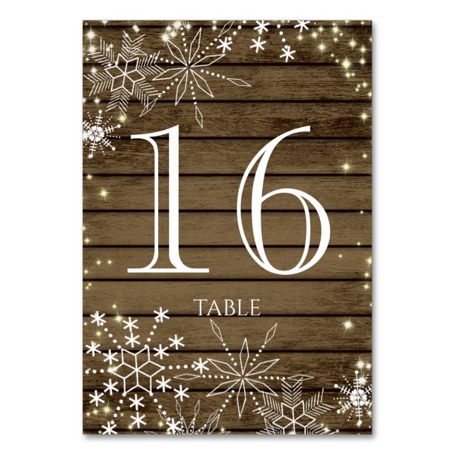 Snowflakes rustique et étincelle Numéro de table (Par défaut)
