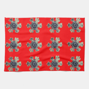 Snowflakes Serviettes de cuisine rouge
