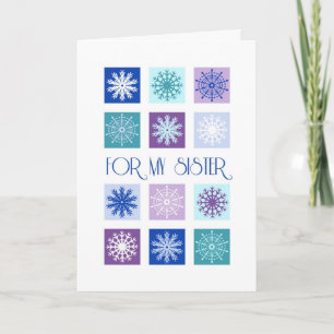 Snowflakes Sister Christmas Card