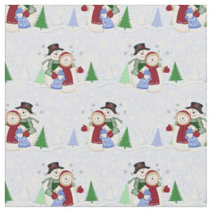 Snowflakes Snow Family Fabric