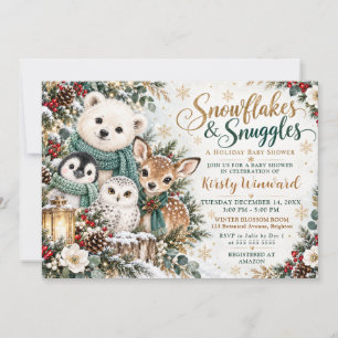 Snowflakes & Snuggles Baby Shower Invitation