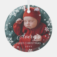 Snowflakes & Stars Baby's 1st Christmas Photo