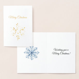 Snowflakes Stripes Christmas Foil Card