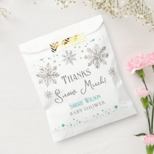 Snowflakes Thanks Snow Much baby shower Favour Bag