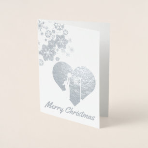 Snowflakes Theme Netball Christmas Foil Card