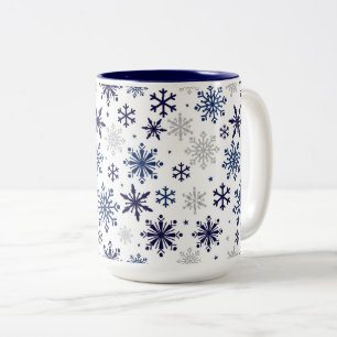Snowflakes Two-Tone Coffee Mug