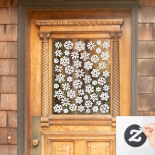 Snowflakes White Christmas 50 Snow Flake Window Cling