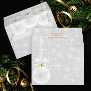 Snowflakes White Ornament Grey 5x7 Envelope