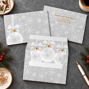 Snowflakes White Ornament Grey 5x7 Envelope