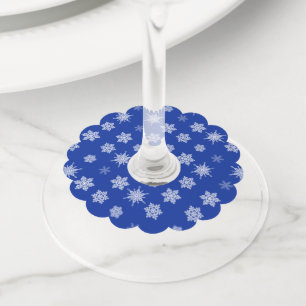 Snowflakes Wine Glass Tag