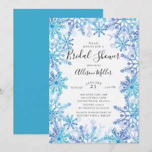 Snowflakes Winter Bridal Shower Invitation