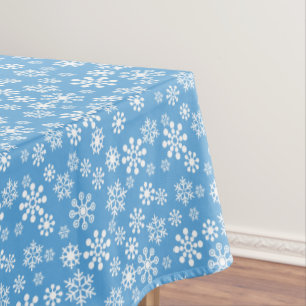 Snowflakes winter Cotton Tablecloth, 52"x70" Tablecloth