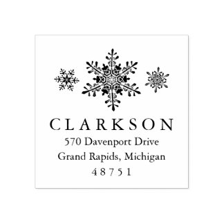 Snowflakes Winter Custom Return Address Stamp