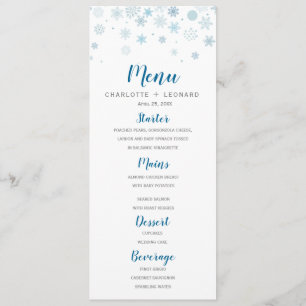Snowflakes Winter Dinner Menu