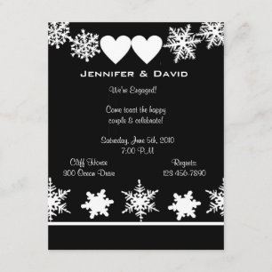 Snowflakes Winter Engagement Party Invitation