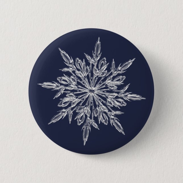 Snowflakes: winter is coming 2 inch round button (Front)