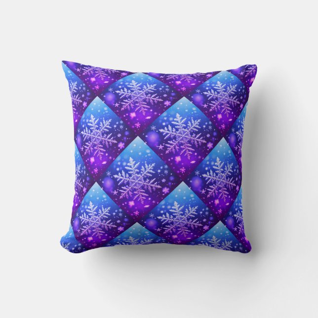 Snowflakes / Winter Night / Miami Throw Pillow (Front)