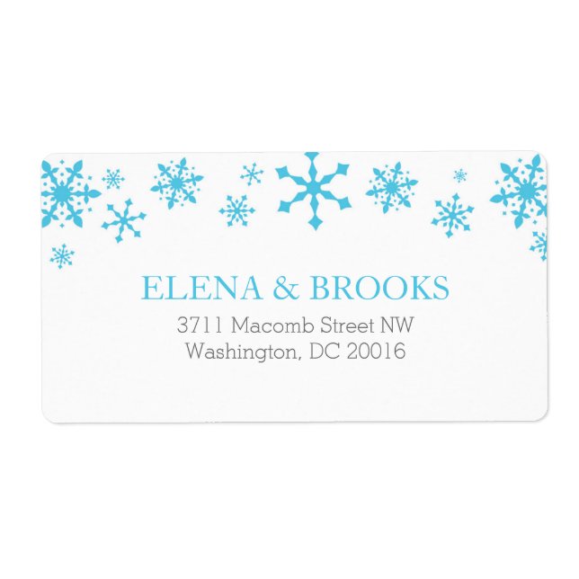 Snowflakes Winter Wedding Carte de réponse Étiquet (Devant)