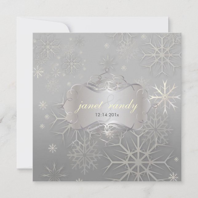 Snowflakes, Winter  Wedding Invitations (Front)
