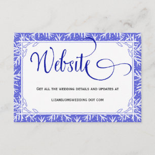 Snowflakes Winter Wedding Website Information Card