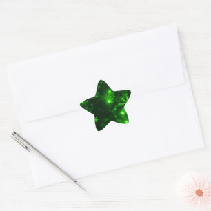 Snowflakes with Green Background Star Sticker