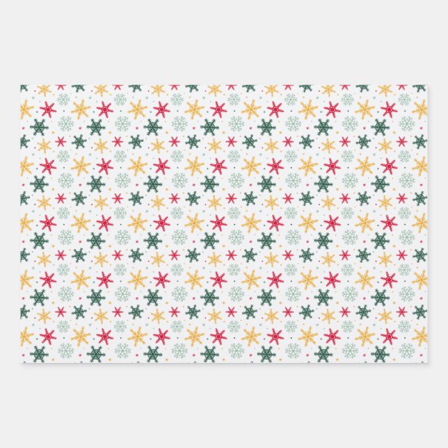 Snowflakes wrapping paper set of 3 (Front)