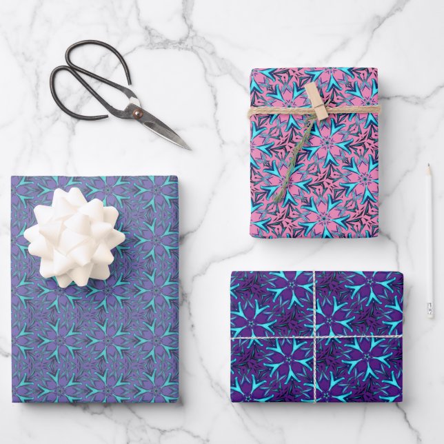 Snowflakes Wrapping Paper Sheets (Front)