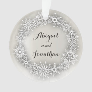 Snowflakes Wreath Personalized Christmas Ornament